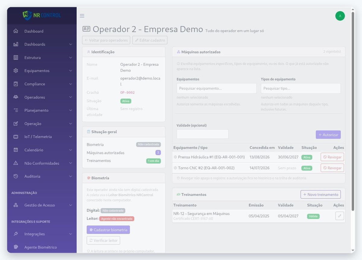 Operador: biometria, máquinas e treinamentos